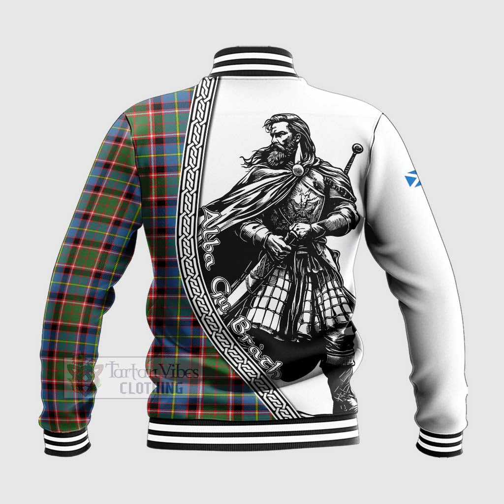 Glass Tartan Clan Crest Baseball Jacket with Highlander Warrior Celtic Style - Tartan Vibes Clothing