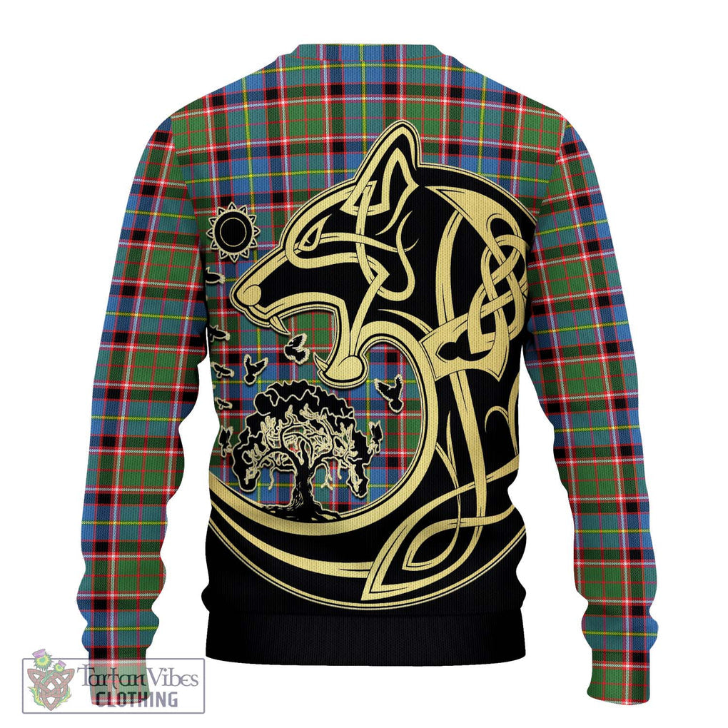 Glass Tartan Ugly Sweater with Family Crest Celtic Wolf Style - Tartan Vibes Clothing