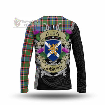 Glass Tartan Family Crest Long Sleeve T-Shirt Lion Rampant Royal Thistle Shield Celtic Inspired - Tartan Vibes Clothing