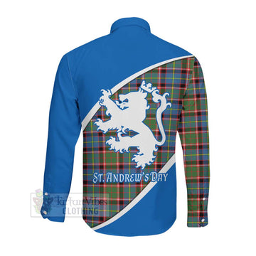 Glass Family Crest Tartan Long Sleeve Button Shirt Celebrate Saint Andrew's Day in Style Men's Shirt - Tartan Vibes Clothing