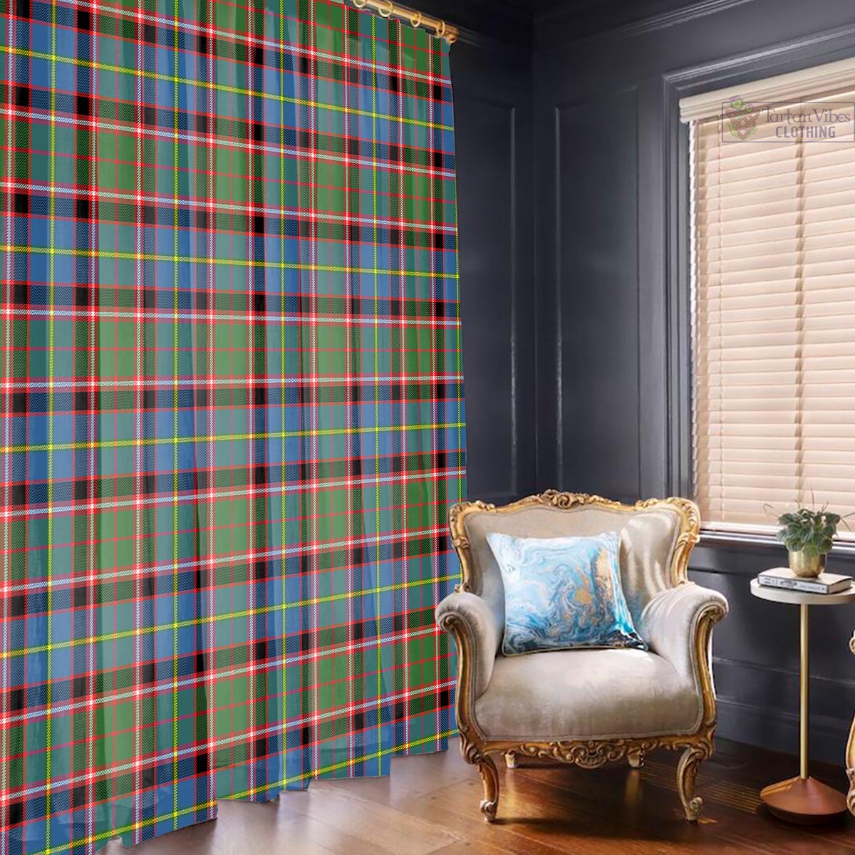 Glass Tartan Window Curtain