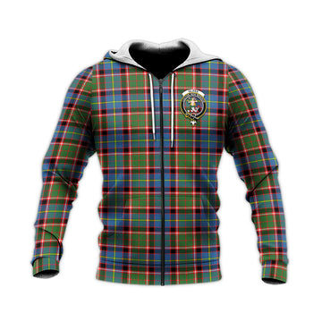 Glass Tartan Knitted Hoodie with Family Crest Unisex Knitted Zip Hoodie - Tartan Vibes Clothing