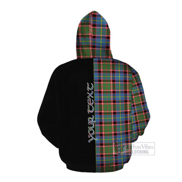 Glass Tartan Cotton Hoodie with Family Crest and Half Of Me Style Pullover Hoodie - Tartan Vibes Clothing