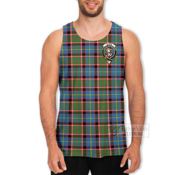 Glass Tartan Men's Tank Top with Family Crest Celtic Skull Style - Tartan Vibes Clothing