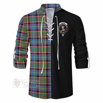 Tartan Vibes Clothing Glass Tartan Ghillie Kilt Shirt with Family Crest and Half Of Me Style