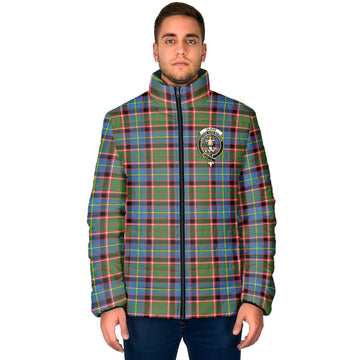 Glass Tartan Padded Jacket with Family Crest - Tartan Vibes Clothing