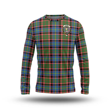Glass Tartan Long Sleeve T-Shirt with Family Crest - Tartan Vibes Clothing