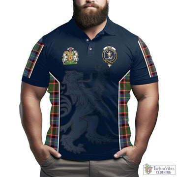 Glass Tartan Men's Polo Shirt with Family Crest and Lion Rampant Vibes Sport Style - Tartan Vibes Clothing