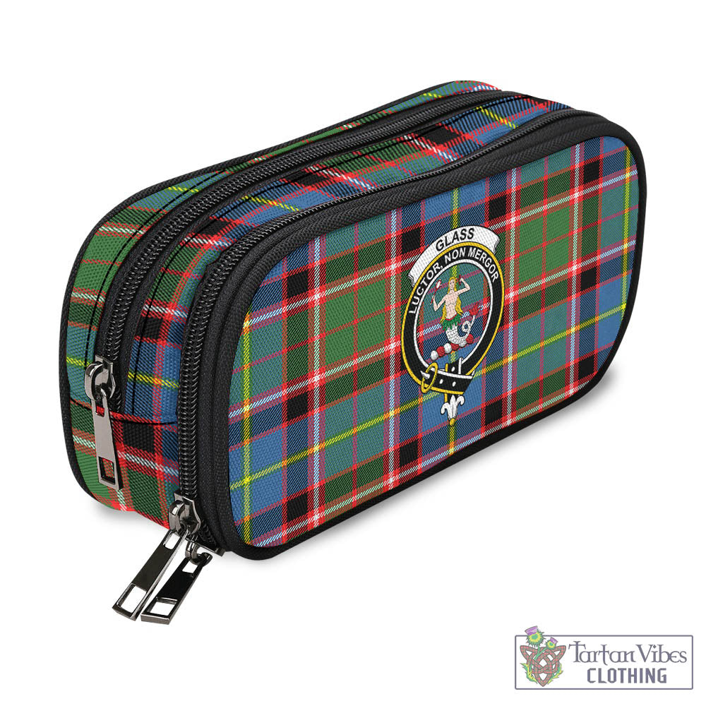 Glass Tartan Pen and Pencil Case with Family Crest - Tartan Vibes Clothing