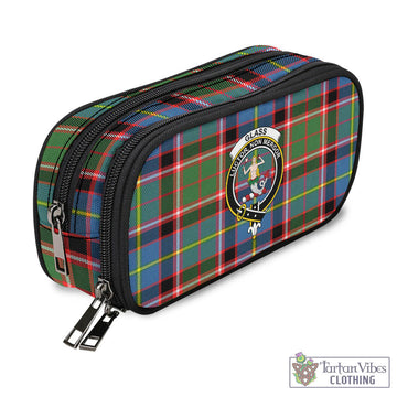 Glass Tartan Pen and Pencil Case with Family Crest - Tartan Vibes Clothing