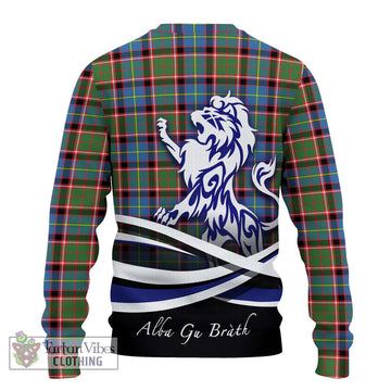 Glass Tartan Ugly Sweater with Alba Gu Brath Regal Lion Emblem - Tartan Vibes Clothing