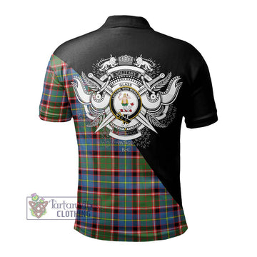 Glass Tartan Polo Shirt with Family Crest and Military Logo Style - Tartan Vibes Clothing