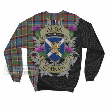 Glass Tartan Family Crest Sweatshirt Lion Rampant Royal Thistle Shield Celtic Inspired - Tartan Vibes Clothing