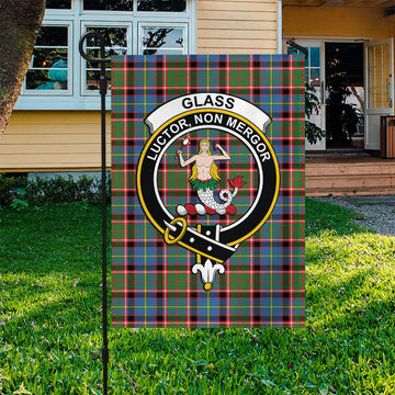 Glass Tartan Flag with Family Crest