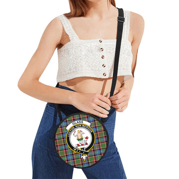 Glass Tartan Round Satchel Bags with Family Crest - Tartan Vibes Clothing