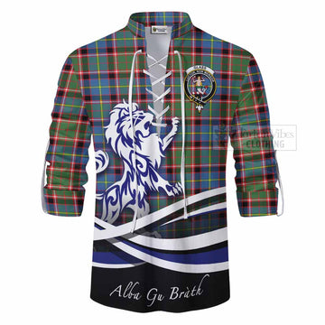 Glass Tartan Ghillie Kilt Shirt with Alba Gu Brath Regal Lion Emblem - Tartan Vibes Clothing