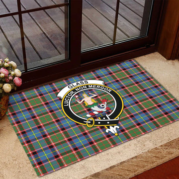 Glass Tartan Rubber Doormat with Family Crest - Tartan Vibes Clothing