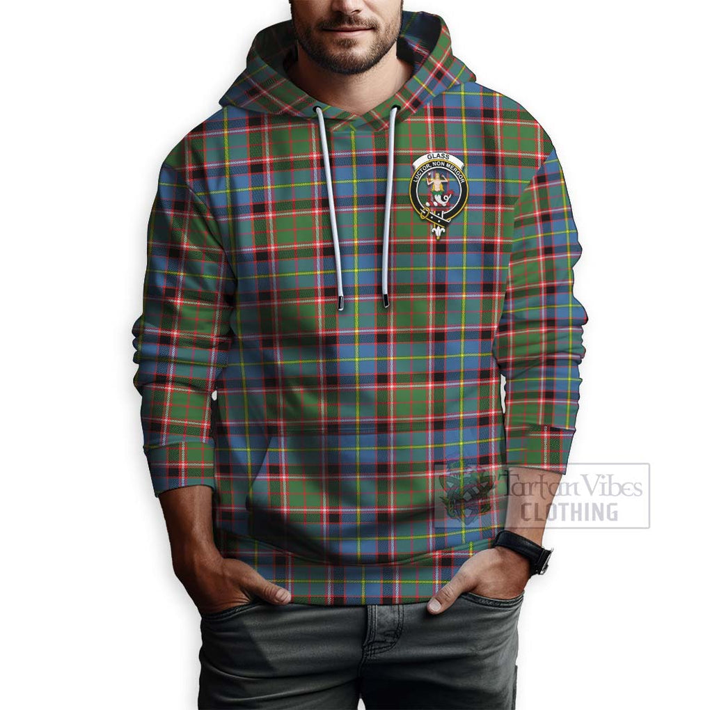 Glass Tartan Hoodie with Family Crest Celtic Skull Style - Tartan Vibes Clothing