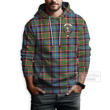 Glass Tartan Hoodie with Family Crest Celtic Skull Style - Tartan Vibes Clothing