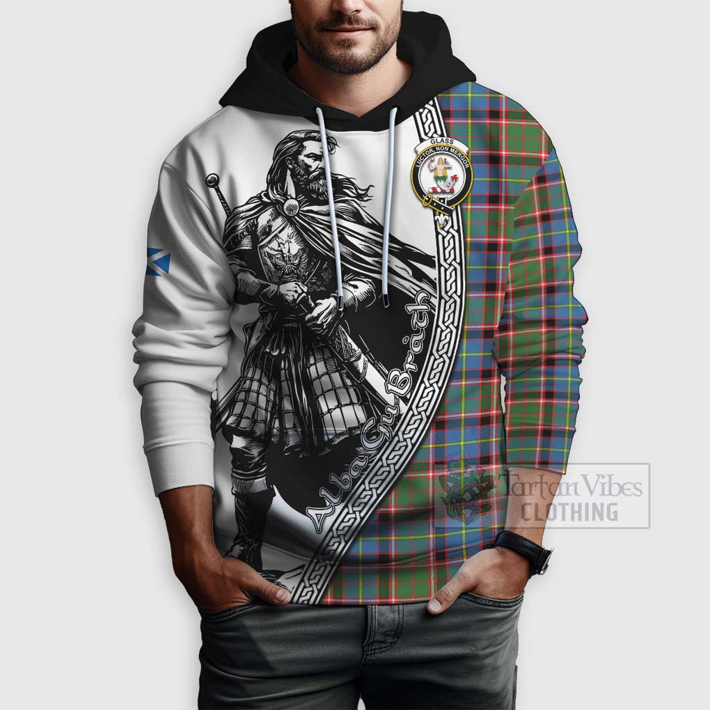 Glass Tartan Clan Crest Hoodie with Highlander Warrior Celtic Style - Tartan Vibes Clothing