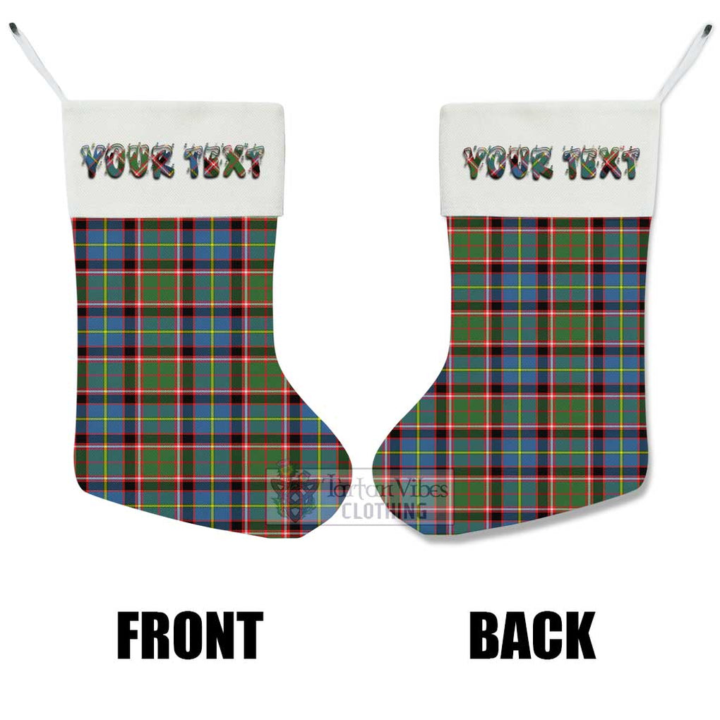 Tartan Vibes Clothing Glass Tartan Christmas Stocking with Personalized Text