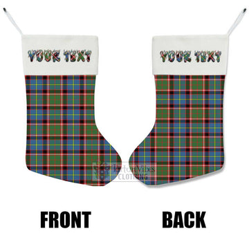 Tartan Vibes Clothing Glass Tartan Christmas Stocking with Personalized Text