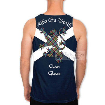 Glass Tartan Lion Rampant Men's Tank Top Proudly Display Your Heritage with Alba Gu Brath and Clan Name - Tartan Vibes Clothing