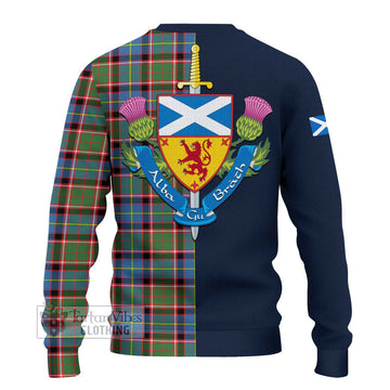 Glass Tartan Ugly Sweater Alba with Scottish Lion Royal Arm Half Style - Tartan Vibes Clothing