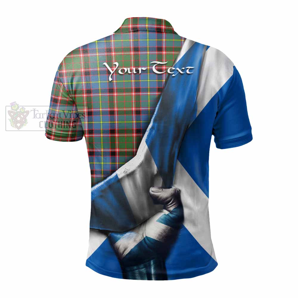 Tartan Vibes Clothing Glass Tartan Polo Shirt with Family Crest Scotland Patriotic Style