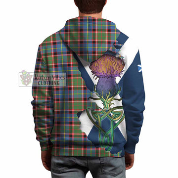 Tartan Vibes Clothing Glass Tartan Family Crest Hoodie Scottish Thistle Celtic Inspired