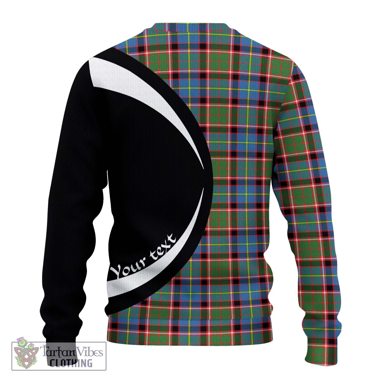 Glass Tartan Ugly Sweater with Family Crest Circle Style - Tartan Vibes Clothing