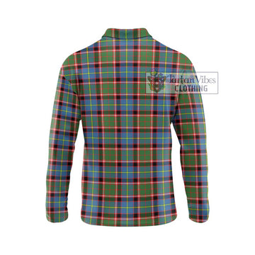 Glass Tartan Long Sleeve Polo Shirt with Family Crest DNA In Me Style - Tartan Vibes Clothing