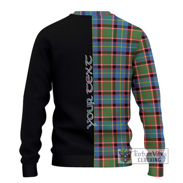 Glass Tartan Knitted Sweater with Family Crest and Half Of Me Style - Tartanvibesclothing Shop