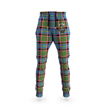 Glass Tartan Joggers Pants with Family Crest 5XL - Tartan Vibes Clothing