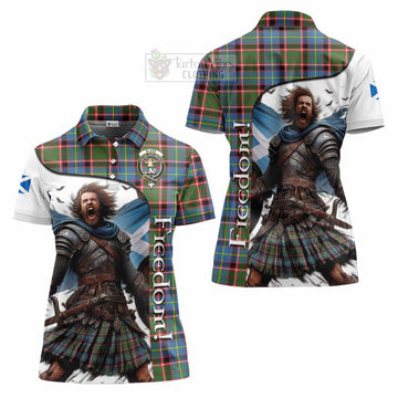 Glass Crest Tartan Women's Polo Shirt Inspired by the Freedom of Scottish Warrior - Tartan Vibes Clothing