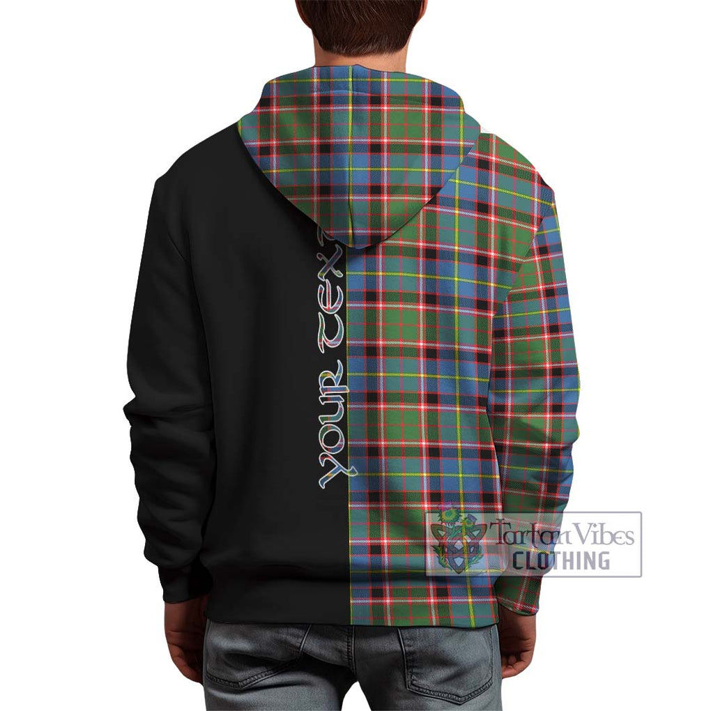 Glass Tartan Hoodie with Family Crest and Half Of Me Style - Tartanvibesclothing Shop