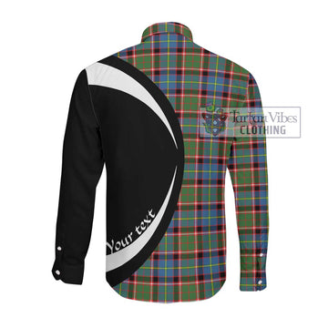 Glass Tartan Long Sleeve Button Up with Family Crest Circle Style Men's Shirt - Tartan Vibes Clothing