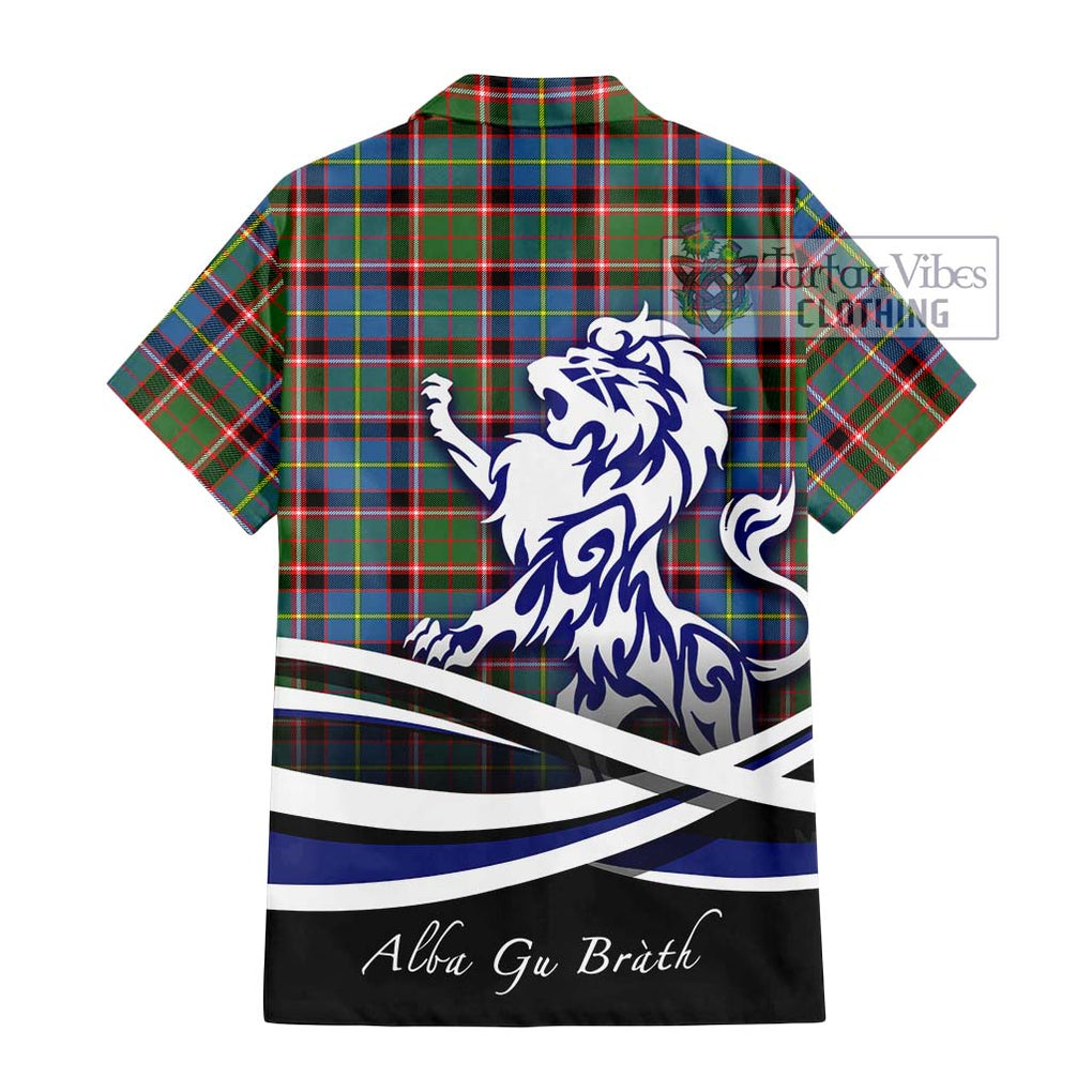 Glass Tartan Hawaiian Shirt with Alba Gu Brath Regal Lion Emblem - Tartan Vibes Clothing