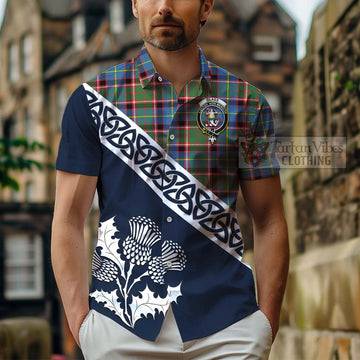Glass Tartan Hawaiian Shirt Featuring Thistle and Scotland Map - Tartan Vibes Clothing