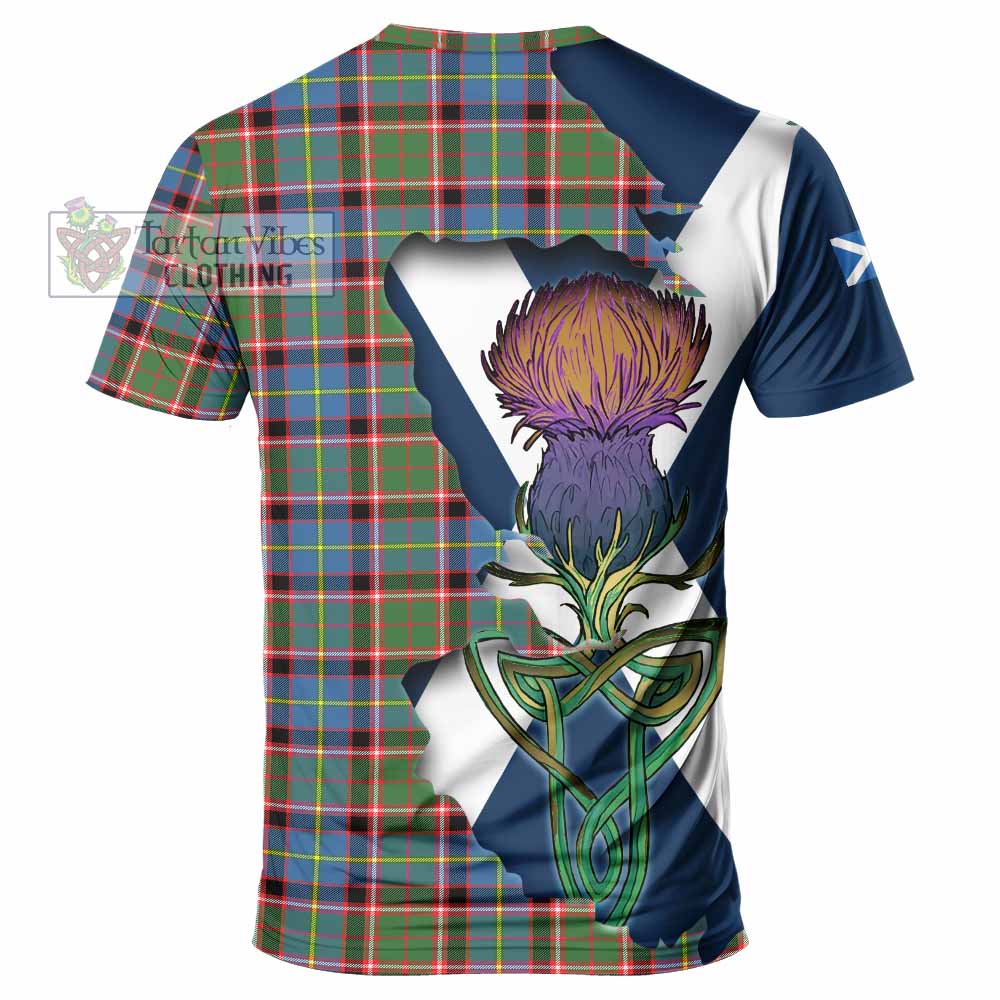 Tartan Vibes Clothing Glass Tartan Family Crest T-Shirt Scottish Thistle Celtic Inspired