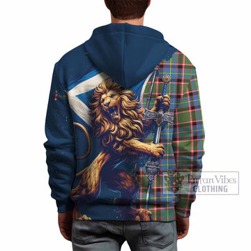 Glass Tartan Family Crest Hoodie with Scottish Majestic Lion - Tartan Vibes Clothing