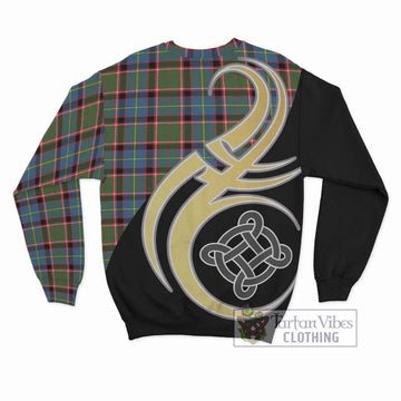 Glass Tartan Sweatshirt with Family Crest and Celtic Symbol Style - Tartan Vibes Clothing
