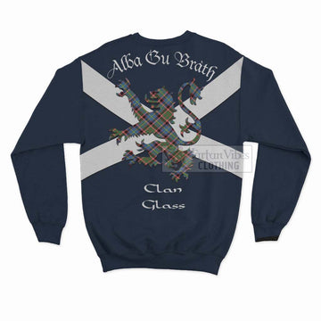 Glass Tartan Lion Rampant Sweatshirt Proudly Display Your Heritage with Alba Gu Brath and Clan Name - Tartan Vibes Clothing