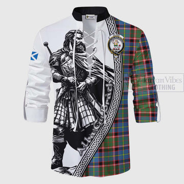 Glass Tartan Clan Crest Ghillie Kilt Shirt with Highlander Warrior Celtic Style - Tartan Vibes Clothing