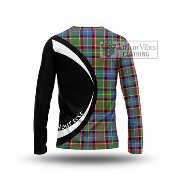 Glass Tartan Long Sleeve T-Shirt with Family Crest Circle Style - Tartan Vibes Clothing