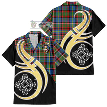Glass Tartan Hawaiian Shirt with Family Crest and Celtic Symbol Style - Tartan Vibes Clothing