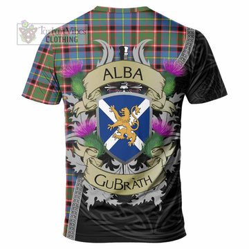 Glass Tartan Family Crest T-Shirt Lion Rampant Royal Thistle Shield Celtic Inspired - Tartan Vibes Clothing