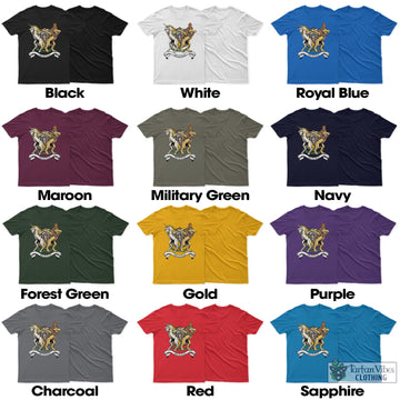 Glass Family Crest Cotton Men's T-Shirt with Scotland Royal Coat Of Arm Funny Style 5XL - Tartan Vibes Clothing