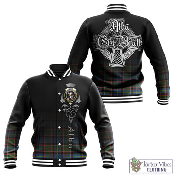 Glass Tartan Baseball Jacket Featuring Alba Gu Brath Family Crest Celtic Inspired - Tartan Vibes Clothing