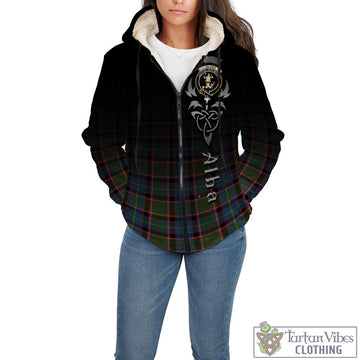 Glass Tartan Sherpa Hoodie Featuring Alba Gu Brath Family Crest Celtic Inspired - Tartan Vibes Clothing